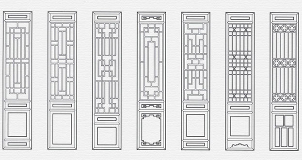 德昌常用中式仿古花窗图案隔断设计图